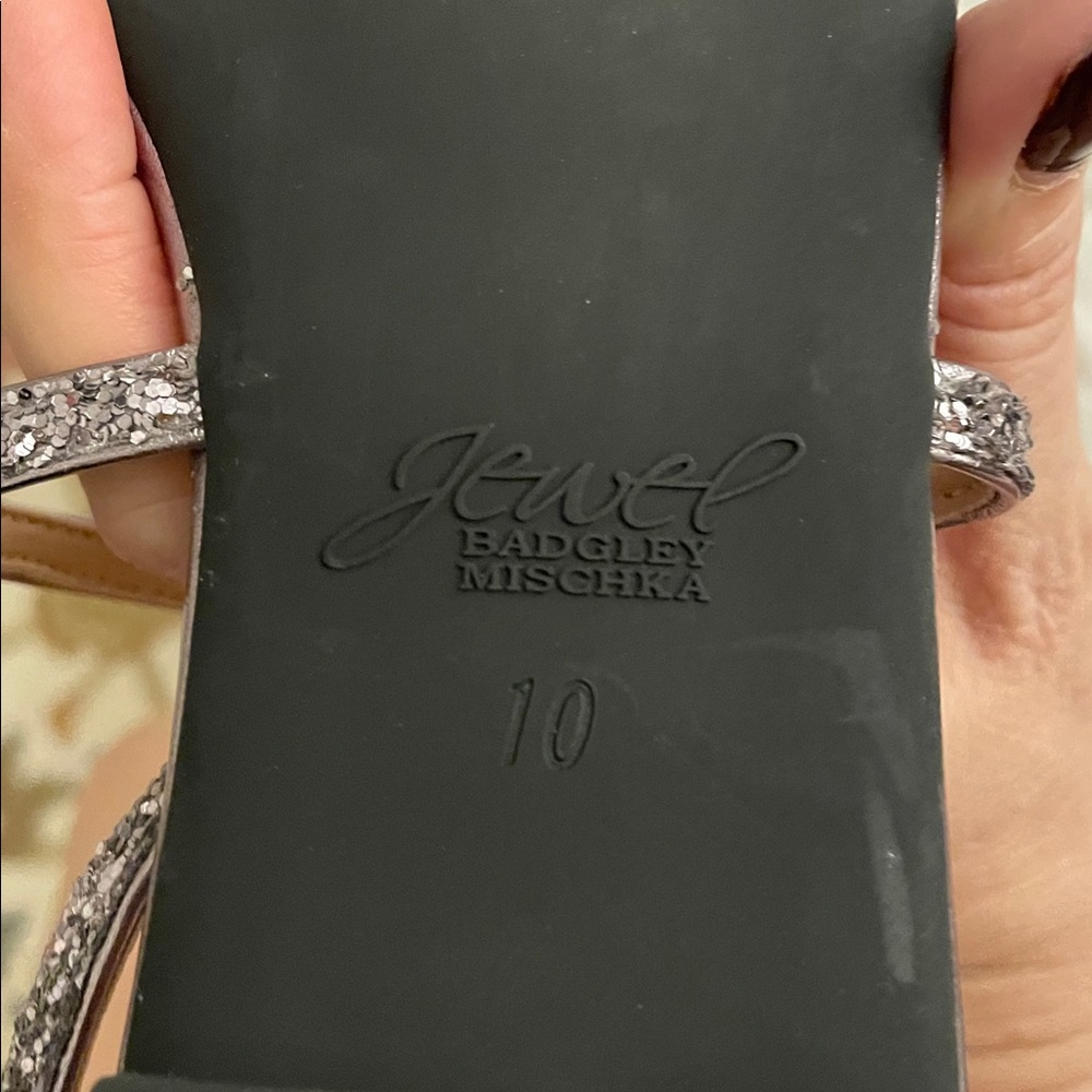 Jewel Badgley Mischka Osome Glitter Sandal Size 10 - Picture 13 of 13